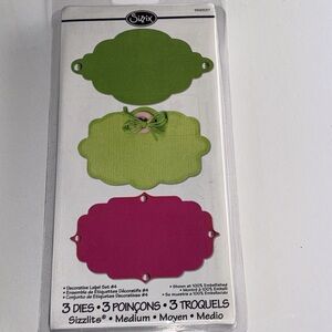 Sizzix No.4 Decorative Lablel Die Set, 3-Pack, Large Label Die SIZZIX
